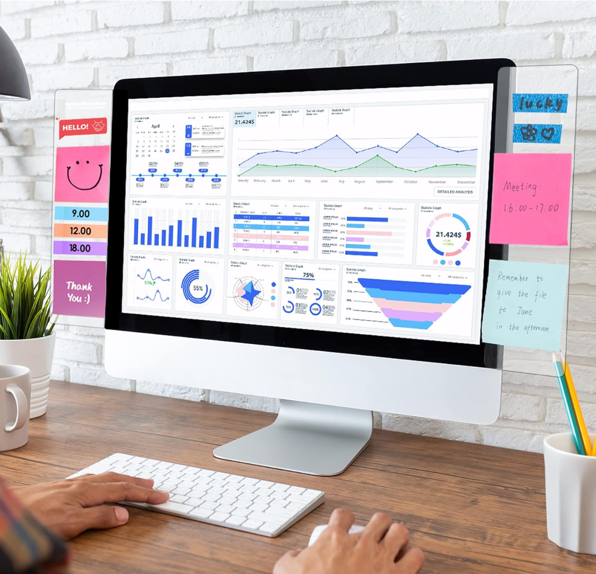 Office Desk Accessories 2 pk computer monitor Memo Board Sticky Note Holder Desktop Buy on Amazon