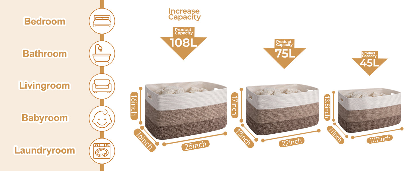 Large Blanket Woven Basket, buy on Amazon